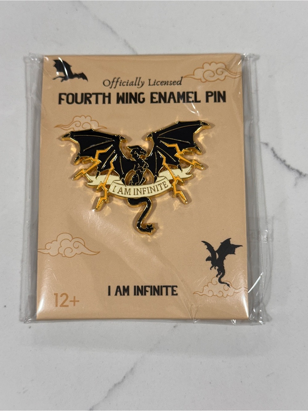Enamel Pin - Black and Gold Dragon I Am Infinite